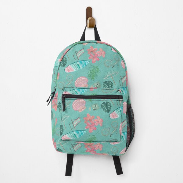 Item preview, Tropical Beach Getaway Theme on Textured Teal Background designed and sold by PD-Coastal.