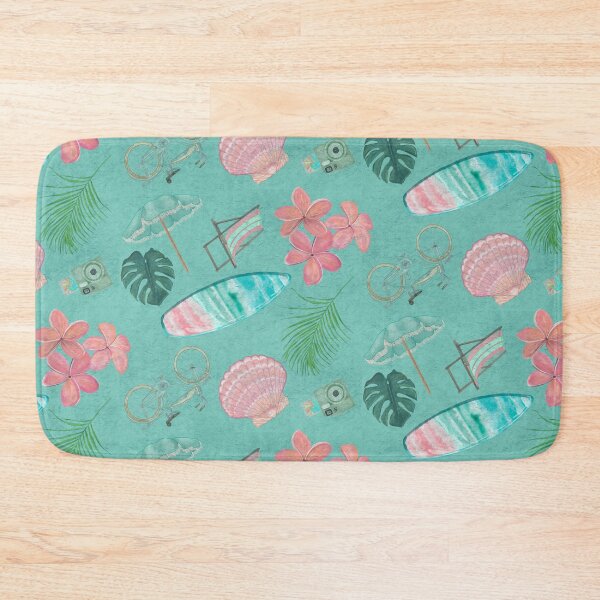 Item preview, Tropical Beach Getaway Theme on Textured Teal Background designed and sold by PD-Coastal.