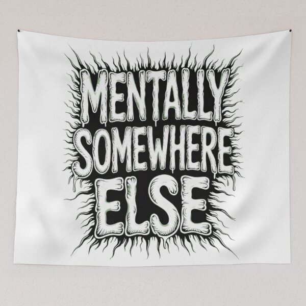 Item preview, Mentally Somewhere Else Dark Horror Style Graphic Statement T-Shirt designed and sold by NewUSShop.