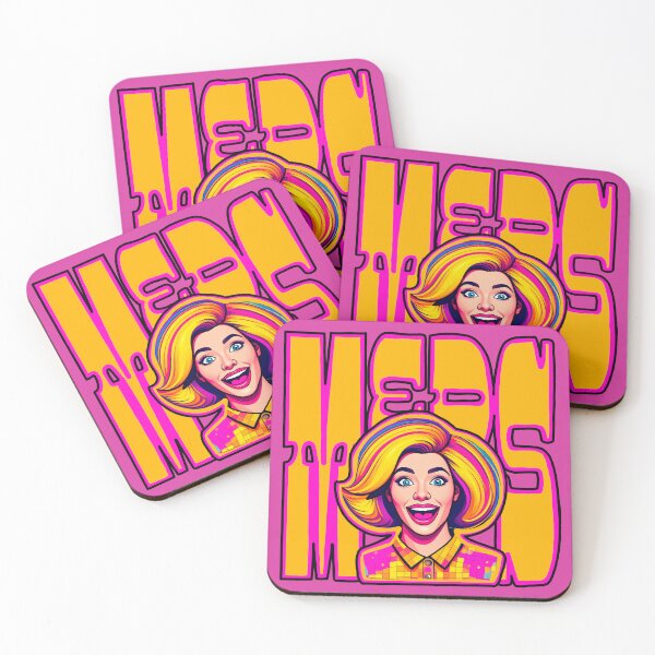 Item preview, Meds Mental Health Awareness Disco Pop Art Funny Kitsch Neon Pink Orange Sarcastic LGBTQIA Drag Queen Mid Century Modern designed and sold by pillarofme.