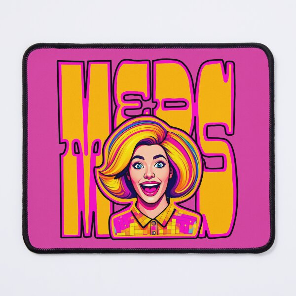 Item preview, Meds Mental Health Awareness Disco Pop Art Funny Kitsch Neon Pink Orange Sarcastic LGBTQIA Drag Queen Mid Century Modern designed and sold by pillarofme.