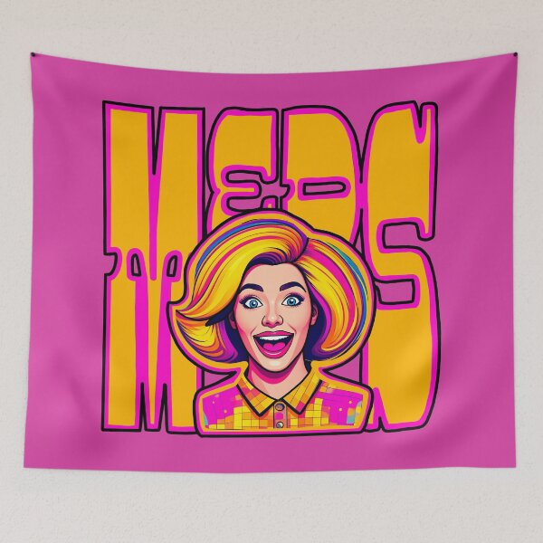 Item preview, Meds Mental Health Awareness Disco Pop Art Funny Kitsch Neon Pink Orange Sarcastic LGBTQIA Drag Queen Mid Century Modern designed and sold by pillarofme.