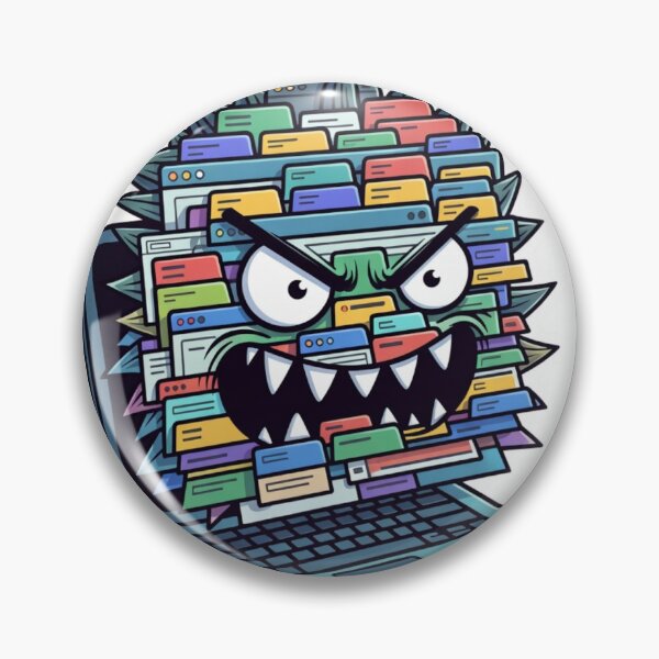 Item preview, Too Many Tabs Funny Programmer Tech Overload Laptop Monster designed and sold by ZYNORAworld.