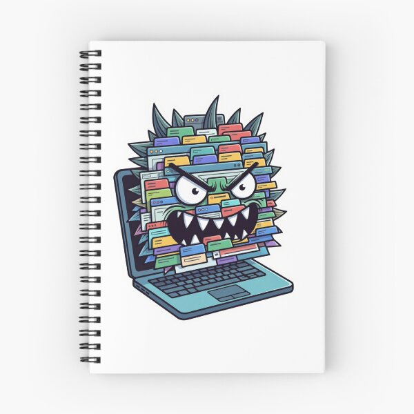Item preview, Too Many Tabs Funny Programmer Tech Overload Laptop Monster designed and sold by ZYNORAworld.