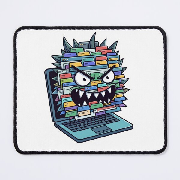 Item preview, Too Many Tabs Funny Programmer Tech Overload Laptop Monster designed and sold by ZYNORAworld.