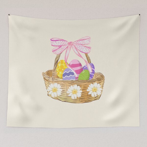 Item preview, Cute Watercolor Easter Basket Shirt - Coquette Easter Aesthetic Tee - Floral Easter Eggs Basket Graphic Top designed and sold by Akira Design Store.