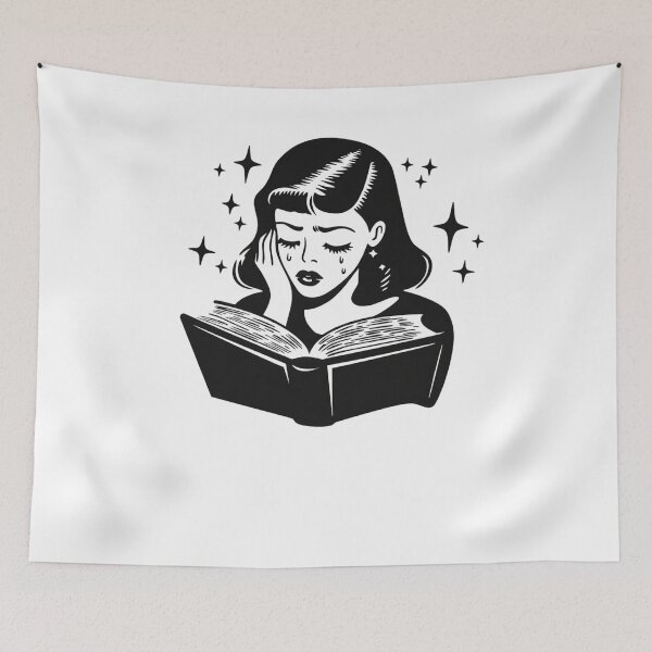 Item preview, Sad Girl Reading Book designed and sold by krystalRomanart.