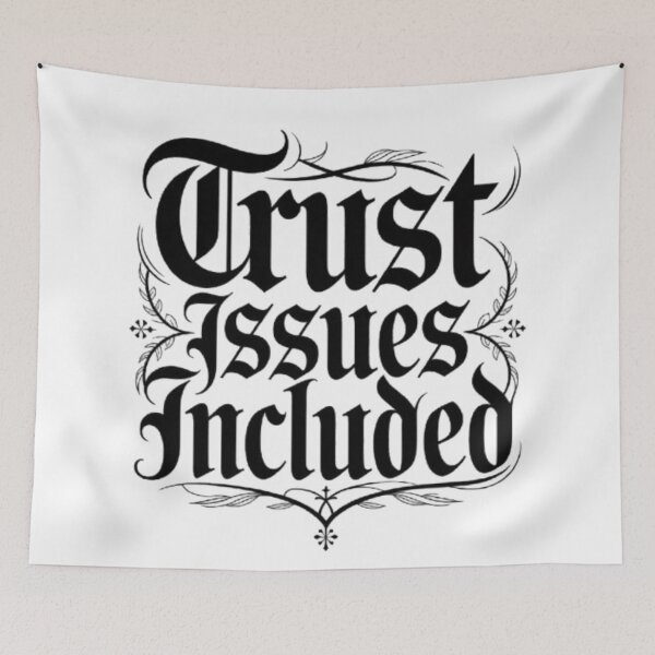 Item preview, Trust Issues Included Gothic Vintage Typography Statement T-Shirt Design designed and sold by NewUSShop.