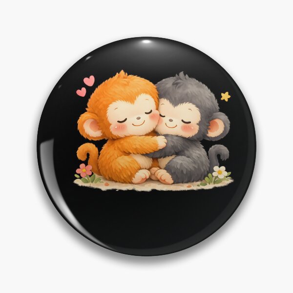 Item preview, Adorable Monkey Friends Hugging designed and sold by HUTEND.