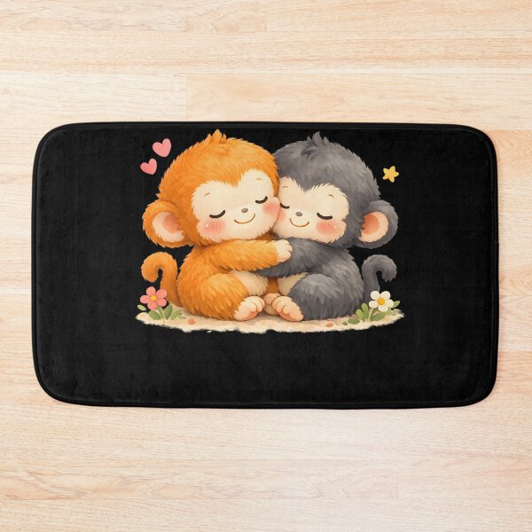 Item preview, Adorable Monkey Friends Hugging designed and sold by HUTEND.
