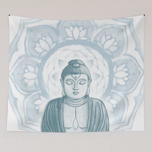 Item preview, Buddha Padma Watercolor - Snow Peacock Sky designed and sold by Irene Estelle.