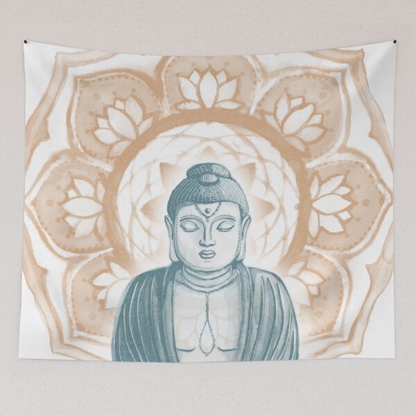 Item preview, Buddha Padma Watercolor - Snow Peacock Rust designed and sold by Irene Estelle.