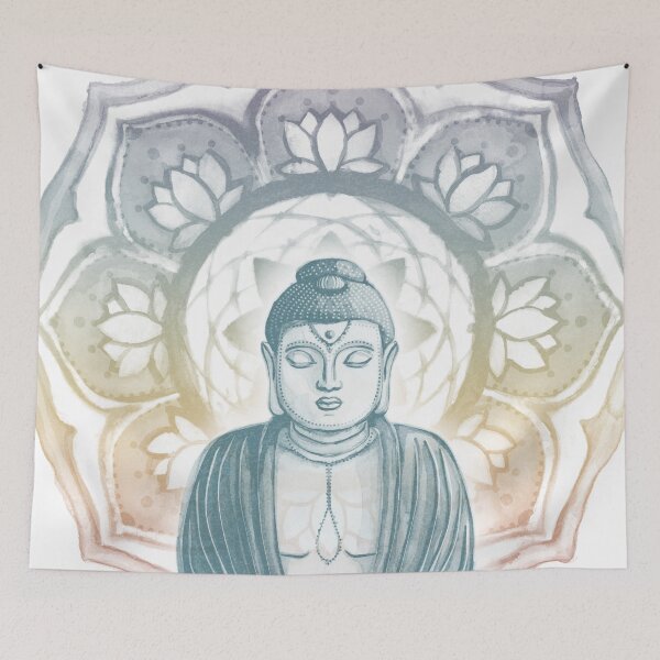 Item preview, Buddha Padma Watercolor - Snow Peacock Rainbow Sunset designed and sold by Irene Estelle.