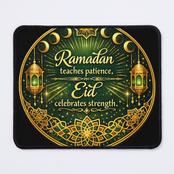 Item preview, Ramadan Teaches Patience Eid Celebrates Strength – Islamic Moon Phases Lantern Spiritual Quote Sticker designed and sold by CutePearlStudio.