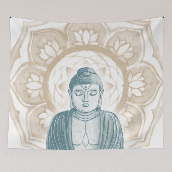 Item preview, Buddha Padma Watercolor - Snow Peacock Fawn designed and sold by Irene Estelle.