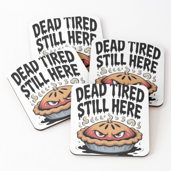 Item preview, Dead Tired Still Here Funny Angry Pie Cartoon Graphic T-Shirt designed and sold by NewUSShop.