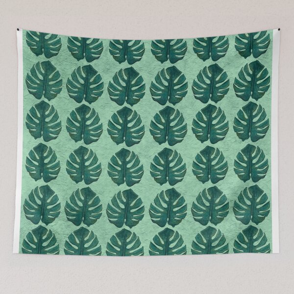 Item preview, Monstera Leaves on Green Textured Background designed and sold by PD-Coastal.