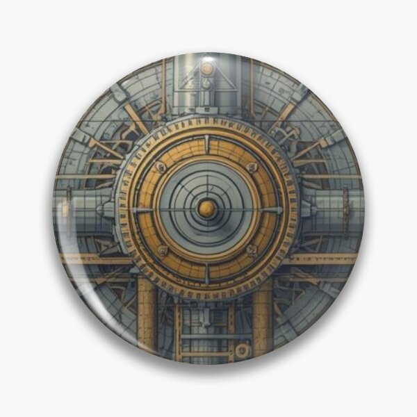 Item preview, Vintage Steampunk Chronometer Blueprint Technical Illustration designed and sold by AAMHdesigns.
