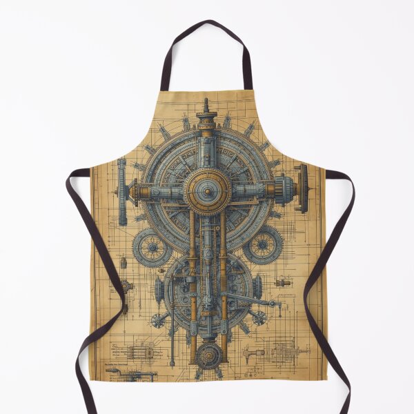 Item preview, Vintage Steampunk Chronometer Blueprint Technical Illustration designed and sold by AAMHdesigns.