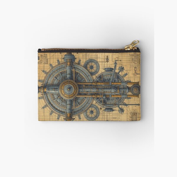 Item preview, Vintage Steampunk Chronometer Blueprint Technical Illustration designed and sold by AAMHdesigns.