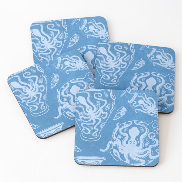Item preview, Mediterranean Sea-Life - Traditional Minoan Pottery from Crete - darker blue colour designed and sold by Nadya Neklioudova.