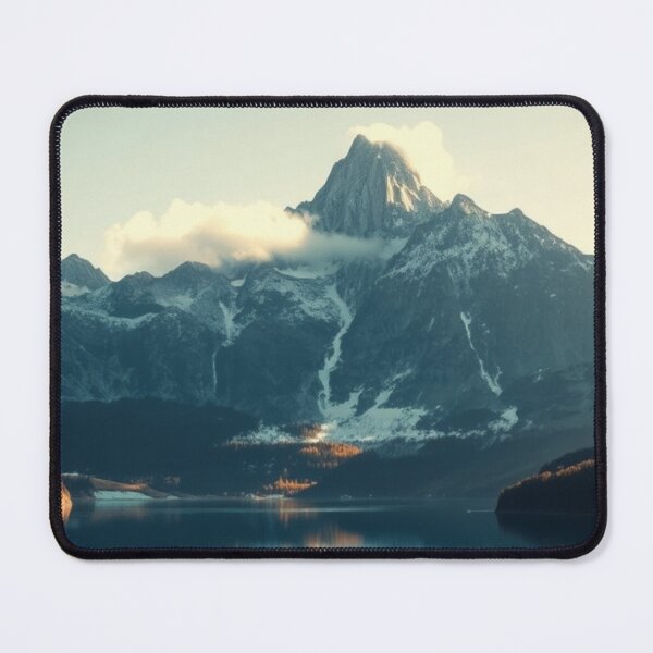 Item preview, Snowy Mountain Peak Over Golden Autumn Lake designed and sold by Vida e Arte.