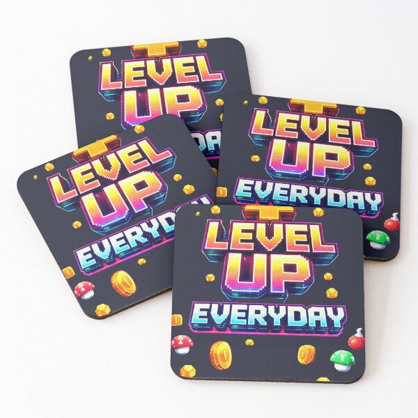 Item preview, Level Up Everyday - Retro and Motivational Gamer Design designed and sold by EsenciaZen.