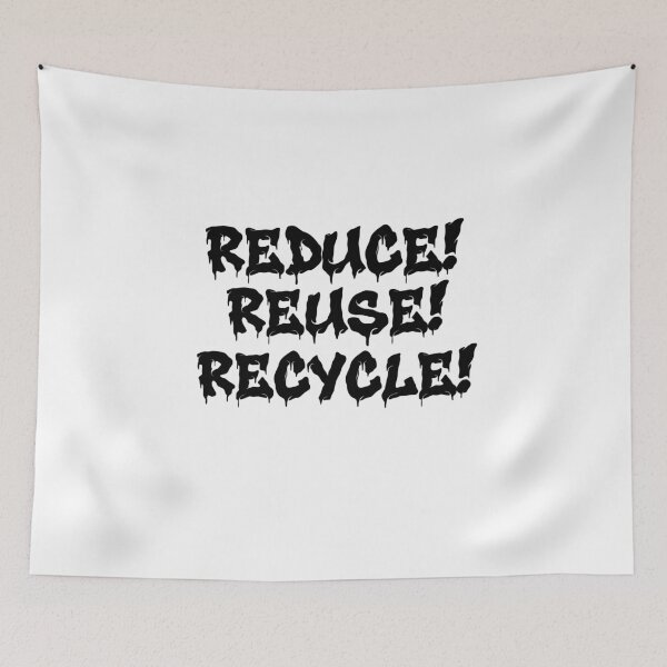 Item preview, Reduce! Reuse! Recycle! - Original B&W Text Print  designed and sold by DesignsByADiva.