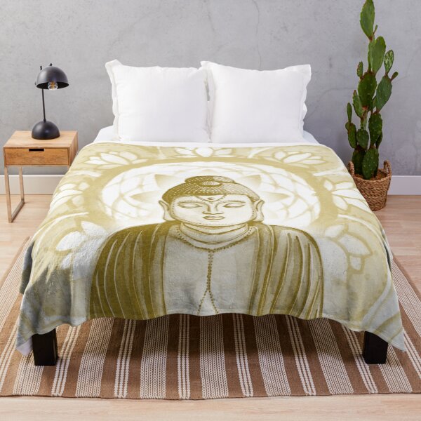 Item preview, Buddha Padma Watercolor - Snow Ochre Saffron designed and sold by Irene Estelle.