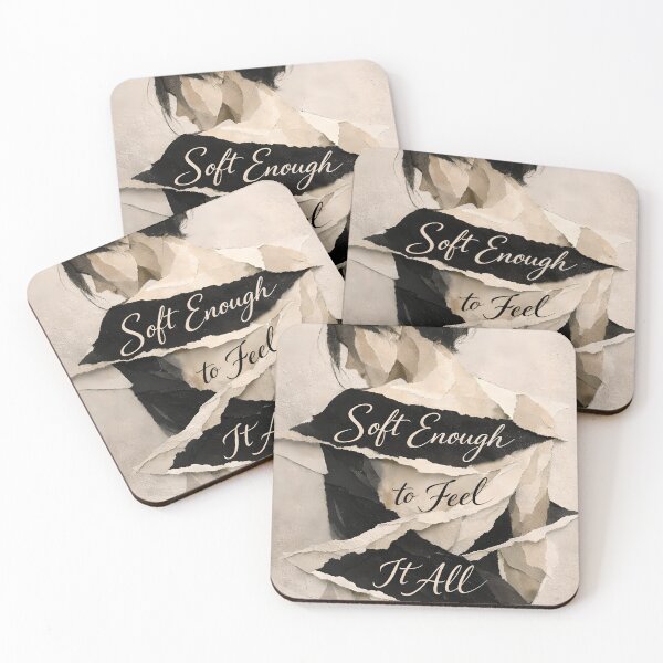 Item preview, Soft Enough to Feel It All – Emotional Healing Quote Aesthetic Art designed and sold by Luvahawb.