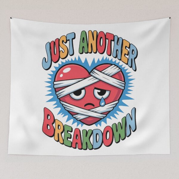 Item preview, Just Another Breakdown Funny Retro Cartoon Heart Graphic T-Shirt designed and sold by NewUSShop.