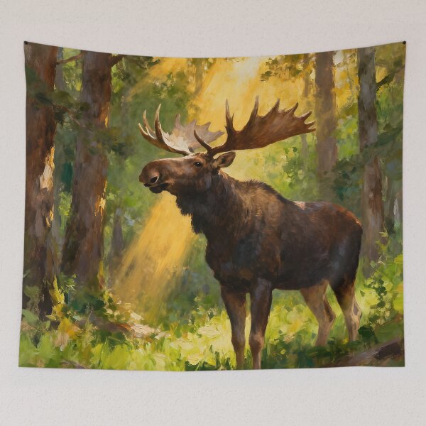 Item preview, Moose Alone In The Forest designed and sold by Glimmersmith.