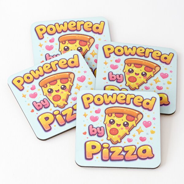 Item preview, Powered by Pizza - Fun Kawaii Design designed and sold by EsenciaZen.