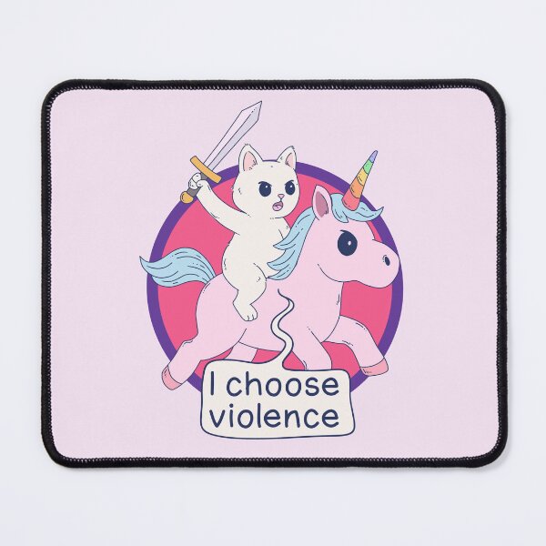 Item preview, I Choose Violence Cat Riding Unicorn designed and sold by Jess.a.creates.