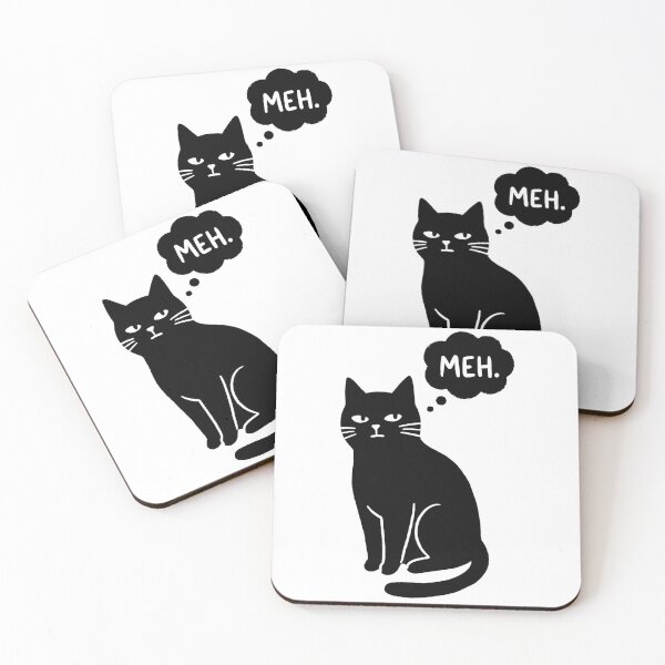 Item preview, Meh Cat – Funny Black Cat Meh T-Shirt designed and sold by pawcuddle.