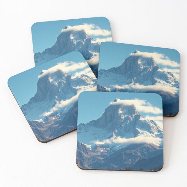 Item preview, Snowy Mountain Peak Above Golden Autumn Lake designed and sold by Vida e Arte.