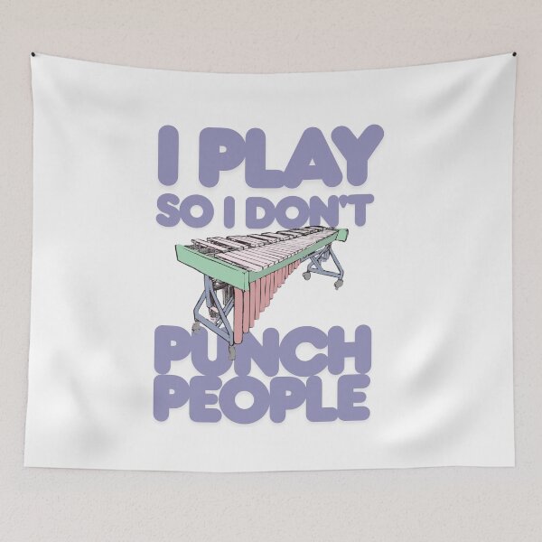 Item preview, I play marimba so I don't punch people designed and sold by TaraPen.