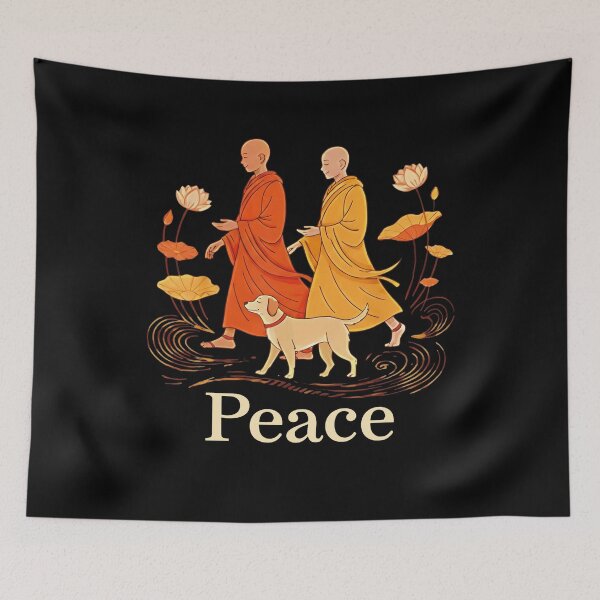 Item preview, Peace Walking Monks Dog  designed and sold by ElliKlemato.