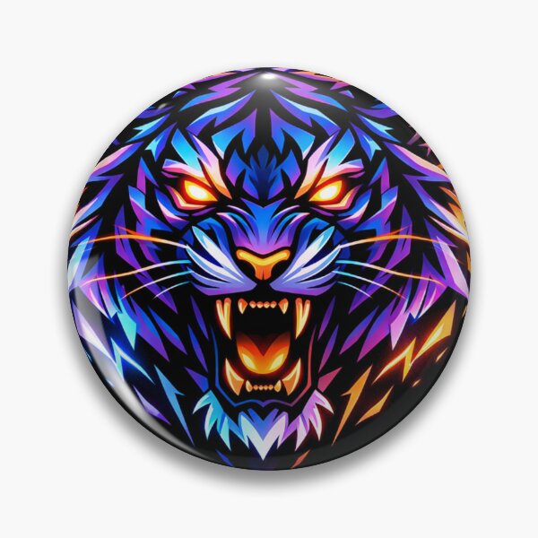 Artikelvorschau, Neon Tiger Fury – Cyberpunk Streetwear Tiger Art entworfen und verkauft von WittyWear Designs.