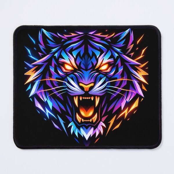 Item preview, Neon Tiger Fury – Cyberpunk Streetwear Tiger Art designed and sold by WittyWear Designs.