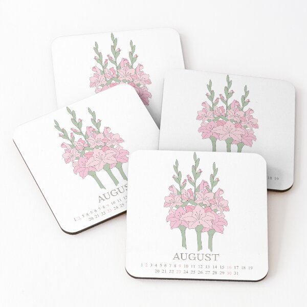 Item preview, August Birth Month Flower - Pink Gladiolus Calendar Art designed and sold by storieslanguage.