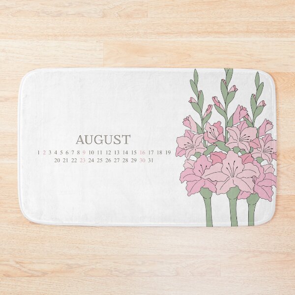 Item preview, August Birth Month Flower - Pink Gladiolus Calendar Art designed and sold by storieslanguage.