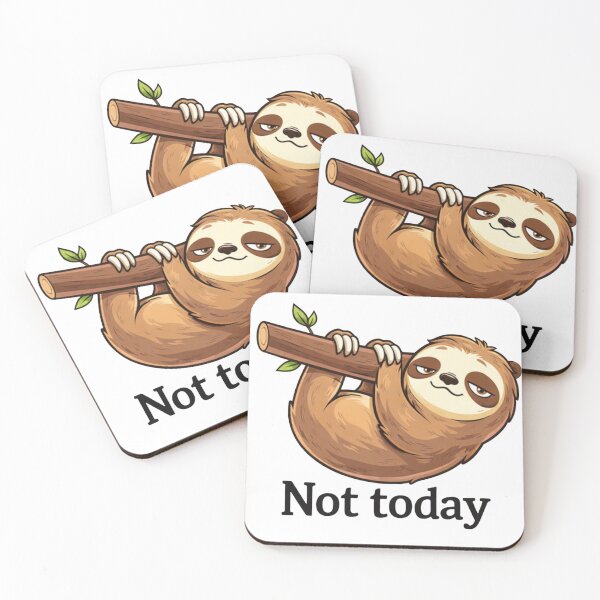 Item preview, Funny Sloth Not Today Cartoon – Lazy Sloth Meme Cute Animal Sticker & T-Shirt Design designed and sold by Dasts Cart.