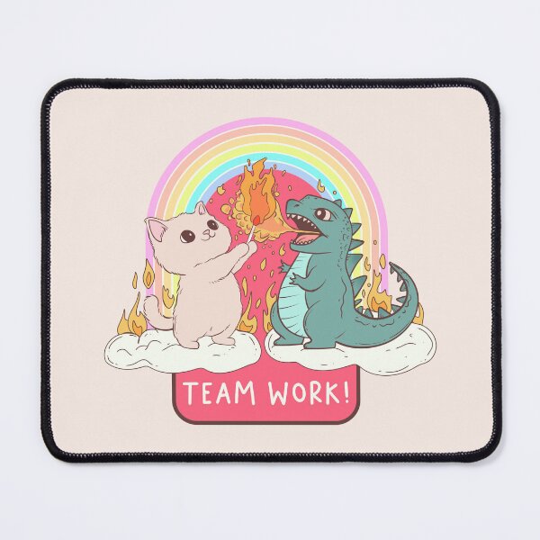 Item preview, Team Work Cat and Dinosaur designed and sold by Jess.a.creates.