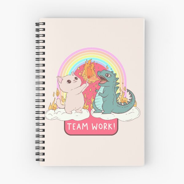 Item preview, Team Work Cat and Dinosaur designed and sold by Jess.a.creates.
