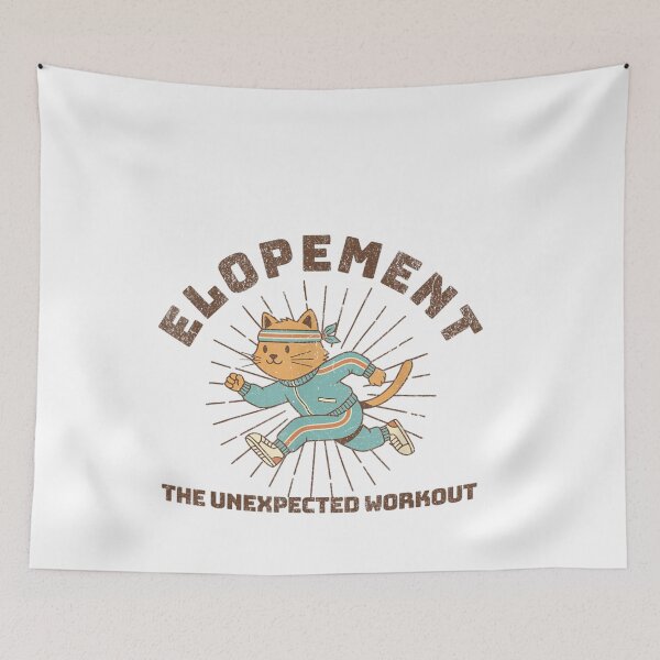 Item preview, Elopement The Unexpected Workout Vintage Cat Runner designed and sold by Ali-printshop.