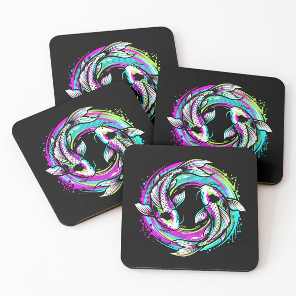 Artikelvorschau, Neon Glitch Koi Portal - Cyber Ukiyoe Circle entworfen und verkauft von KuroAtelier.