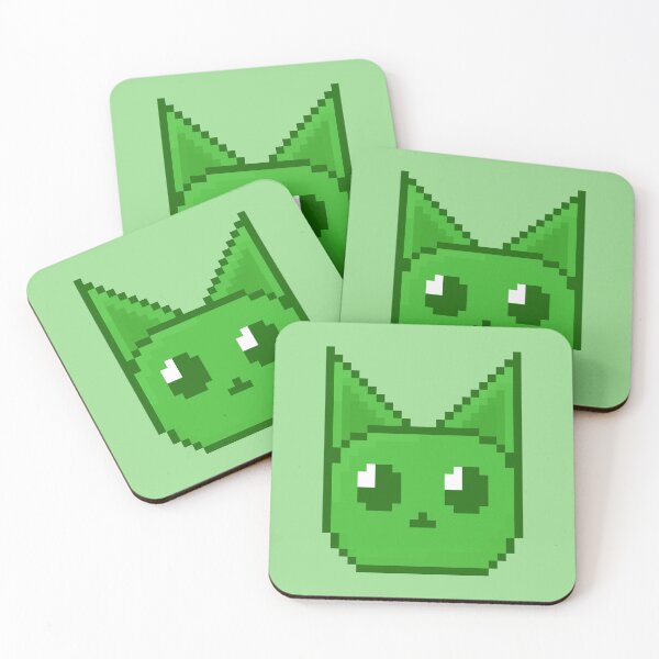 Artikelvorschau, Grüne Katze Pixelart entworfen und verkauft von Lilac-Cat.