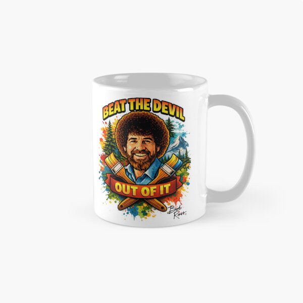 Artikelvorschau, Bob Ross Merchandise, Bob Ross Fan-Kunst, Verprügel den Teufel! entworfen und verkauft von graphic-genie.