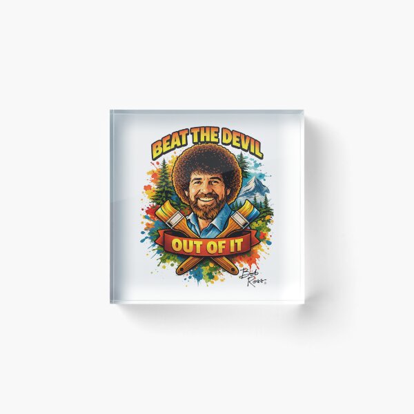Item preview, Bob Ross Merch, Bob Ross Fan Art, Beat The Devil Out Of It designed and sold by graphic-genie.